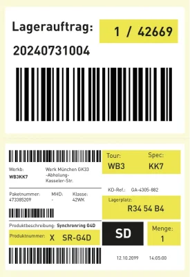 Etikettenkombination für die Retourenabwicklung