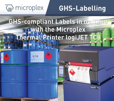 Etiquetas conformes a GHS en poco tiempo con Microplex TC8.