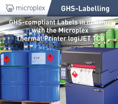 GHS-compiant labels with the Microplex TC8