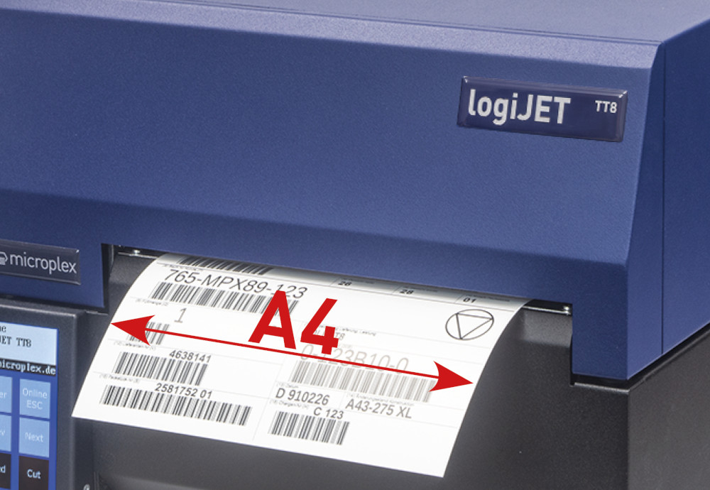 Microplex logiJET TT8 printing A4 Labels