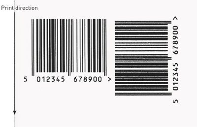 Barcode printing longitudinal & transverse direction