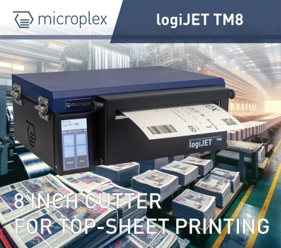 logiJET TM8 with -8-inch cutter for top-sheet printing