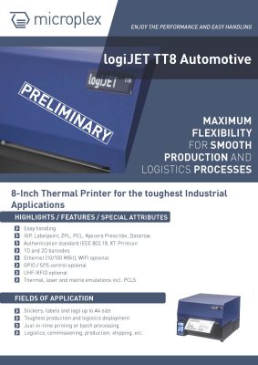 Datasheet logiJET TT8