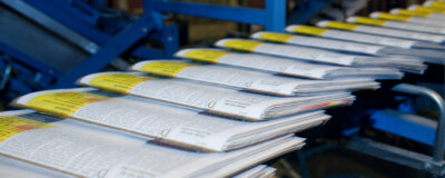 Newspaper printing packaging line